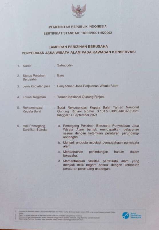 Company Duccument Dhyns Rinjani