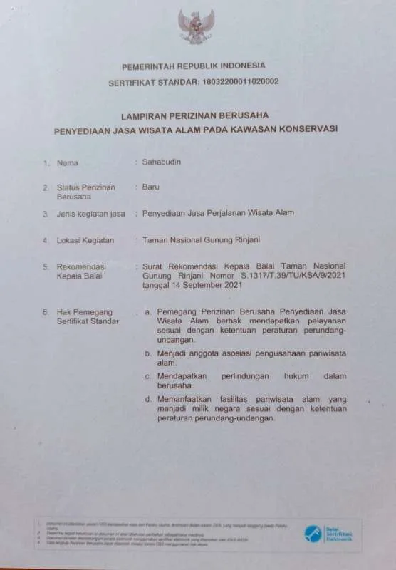 Company Duccument Dhyns Rinjani